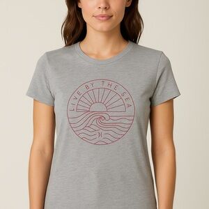 Hurley Tee Graphic Live By The Sea Gray Size Small